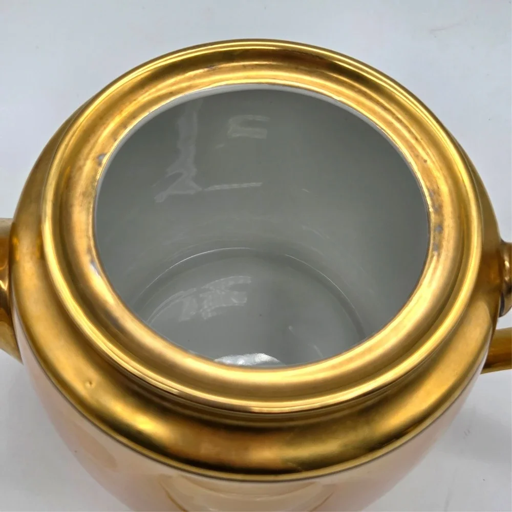 VINTAGE‎ Noritake Teapot & Creamer and Sugar Set with Lids Shiny GOLD Luster